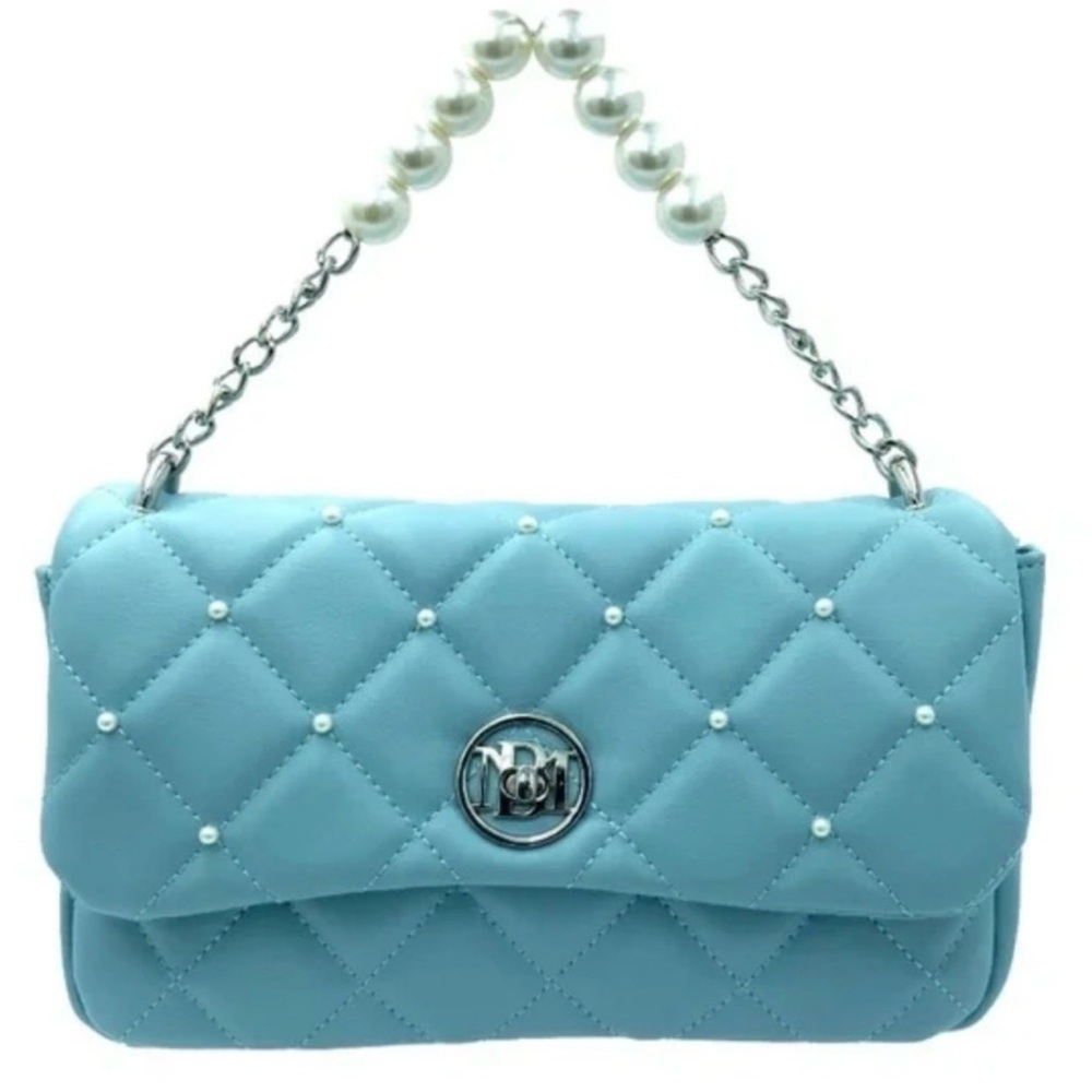 Badgley Mischka Blue Quilted Shoulder Bag